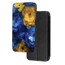 Чохол-книжка патріотична Samsung Galaxy A72 квіти жовто-блакитний