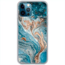 Чохол для iPhone 14 Pro MixCase бірюзовий мармур з позолотою
