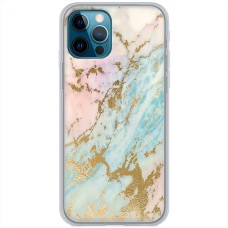 Чохол для iPhone 14 Pro MixCase мармур рожево-бірюзовий