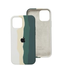 Чохол для iPhone 12 / 12 Pro Silicone Full rainbow green