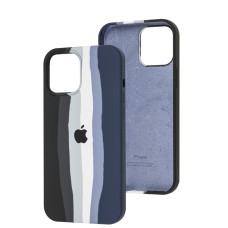 Чохол для iPhone 12 Pro Max Silicone Full rainbow black