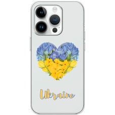 Чохол для iPhone 15 Pro MixCase патріотичні серце з квітами