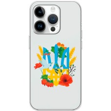 Чохол для iPhone 15 Pro MixCase патріотичні герб у квітах