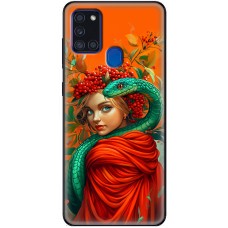 Чохол для Samsung Galaxy A21s (A217) MixCase Новий рік 2025 дівчинка зі змією