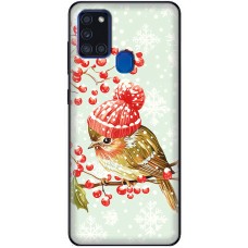 Чохол для Samsung Galaxy A21s (A217) MixCase Новий рік 2025 птах на гілці