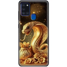 Чохол для Samsung Galaxy A21s (A217) MixCase Новий рік 2025 золотиста змія