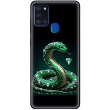 Чохол для Samsung Galaxy A21s (A217) MixCase Новий рік 2025 змія з діамантами