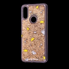 Чохол для Xiaomi Redmi 7 Блискучі вода золотистий "корона і діамант"