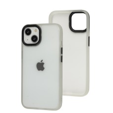 Чохол для iPhone 13 Shadow Matte Metal Buttons білий