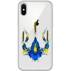 Чохол для iPhone X / Xs MixCase патріотичні тризуб з квітів