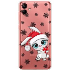 Чохол для Samsung Galaxy A04 (A045) MixCase Новий рік кролик у сніжинках