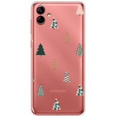Чохол для Samsung Galaxy A04 (A045) MixCase Новий рік патерн новорічні ялинки