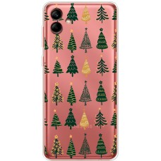 Чохол для Samsung Galaxy A04 (A045) MixCase Новий рік патерн ялинки в ряд