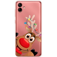 Чохол для Samsung Galaxy A04 (A045) MixCase Новий рік олень у гірлянді