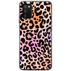 Чохол для Samsung Galaxy A03s (A037) MixCase Леопард рожево-жовтогарячий