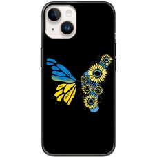 Чохол для iPhone 15 MixCase патріотичні жовто-синій метелик