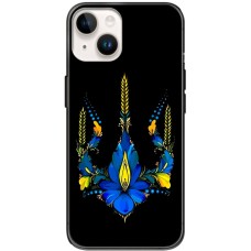 Чохол для iPhone 15 MixCase патріотичні тризуб з квітів