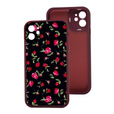 Чохол для iPhone 12 MixCase LikGus квіти піони на чорному