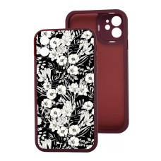 Чохол для iPhone 12 MixCase LikGus квіти чорно-білі