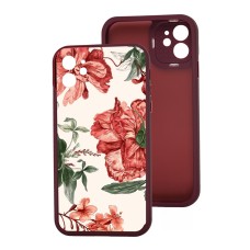 Чохол для iPhone 12 MixCase LikGus квіти червоні на білому