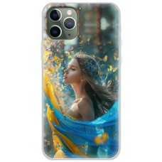 Чохол для iPhone 11 Pro Max MixCase патріотичні дівчина і метелики