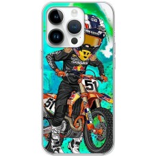 Чохол для iPhone 15 Pro MixCase асорті мультяшний мотогонщик