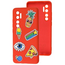 Чохол для Xiaomi  Mi Note 10 Lite Wave Fancy color style / red