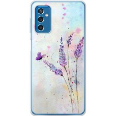 Чохол для Samsung Galaxy M52 (M526) Mixcase квіти акварельна лаванда з метеликом