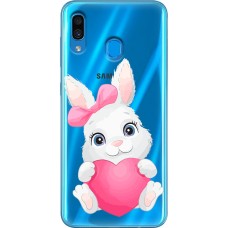 Чохол для Samsung Galaxy A20 / A30 MixCase день закоханих заєць із серцем