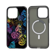Чохол для iPhone 14 Pro Max MixCase MagSafe яскраві метелики