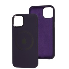Чохол для iPhone 14 Metal Camera MagSafe Silicone deep purple