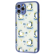 Чохол для iPhone 11 Pro Wave Cartoon penguin fisherman / lavender gray
