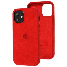 Чохол для iPhone 12 mini Alcantara 360 червоний