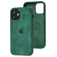 Чохол для iPhone 12 mini Alcantara 360 темно-зелений