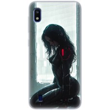 Чохол з аніме для Samsung Galaxy A10 (A105) Mixcase дівчина чорне волосся