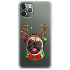 Чохол для iPhone 11 Pro Max MixCase Новий рік мопс