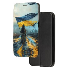 Чохол-книжка патріотична Samsung Galaxy A72 дівчина з прапор України