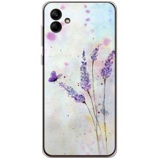 Чохол для Samsung Galaxy A04e (A042) Mixcase квіти акварельна лаванда з метеликом