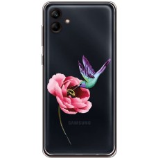 Чохол для Samsung Galaxy A04e (A042) Mixcase квіти колібрі в півоні