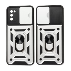 Чохол для Samsung Galaxy A02s (A025) Serge Ring Armor удароміцний сріблястий