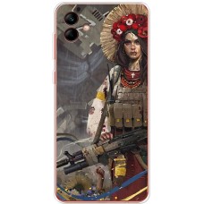 Чохол для Samsung Galaxy A04 (A045) MixCase патріотичні дівчина воїн