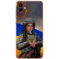 Чохол для Samsung Galaxy A04 (A045) MixCase патріотичні дівчина воїн