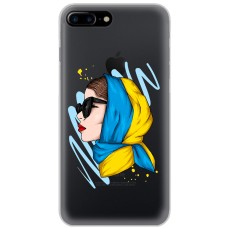 Чохол для iPhone 7 Plus / 8 Plus MixCase патріотичні дівчина в жовто-синій хустці 
