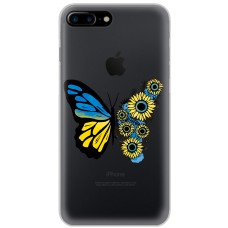 Чохол для iPhone 7 Plus / 8 Plus MixCase патріотичні жовто-синій метелик