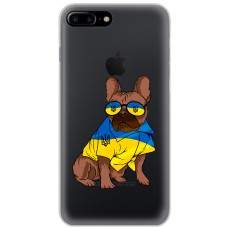 Чохол для iPhone 7 Plus / 8 Plus MixCase патріотичні мопс в жовто-синіх кольорах