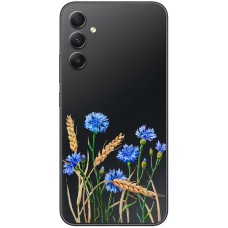 Чохол для Samsung Galaxy A14 Mixcase квіти волошки в пшениці