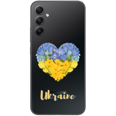Чохол для Samsung Galaxy A24 (A245) MixCase патріотичні серце з квітами
