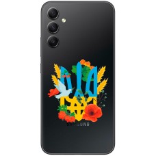 Чохол для Samsung Galaxy A24 (A245) MixCase патріотичні герб у квітах