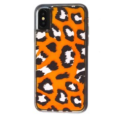Чохол Neon пісок для iPhone X / Xs помаранчевий "леопард"