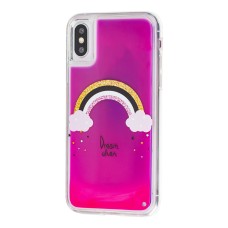 Чохол Neon пісок для iPhone X / Xs рожево-фіолетовий веселка